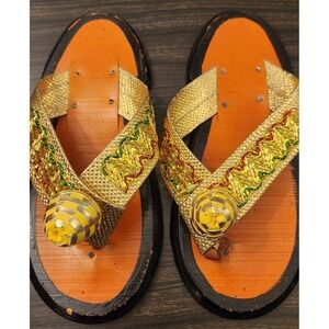 Traditional Ghanaian Slippers Handmade Leather Shoe Sandals Wear / Display